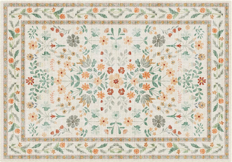 Rugs Living Room Vintage Floral Rug Washable