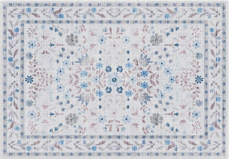 Rugs Living Room Vintage Floral Rug Washable