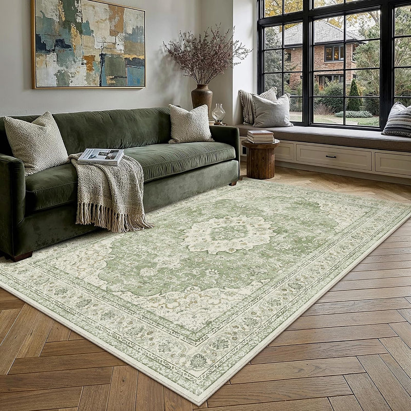 Rugs Living Room Vintage Machine Washable Non