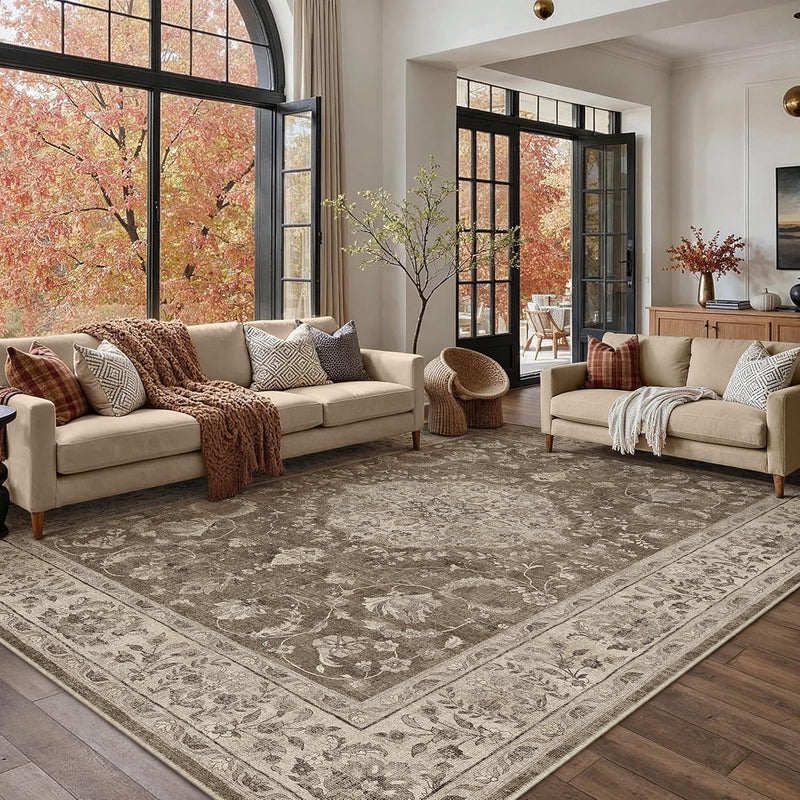 Rugs Living Room Vintage Machine Washable Non