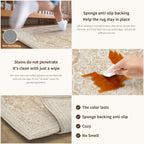 Rugs Living Room Vintage Machine Washable Non