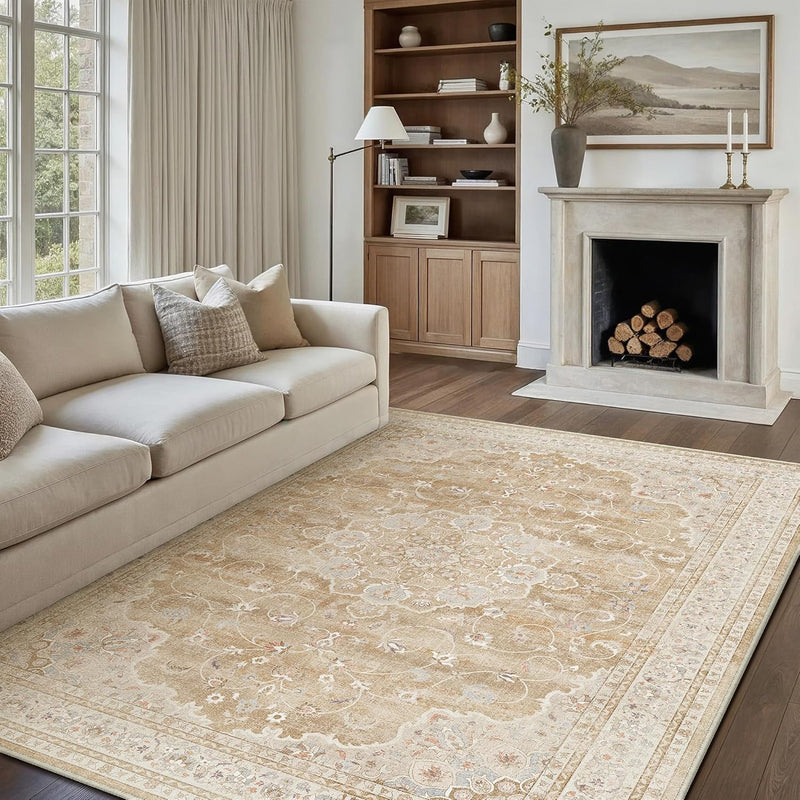 Rugs Living Room Vintage Machine Washable Non