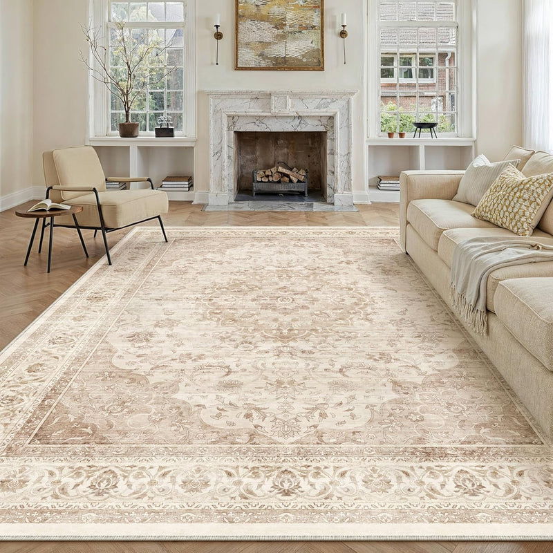 Rugs Living Room Vintage Machine Washable Non