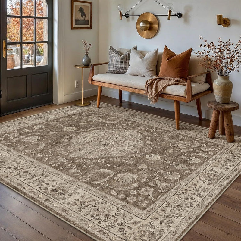 Rugs Living Room Vintage Machine Washable Non