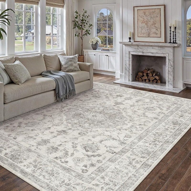 Rugs Living Room Vintage Machine Washable Non
