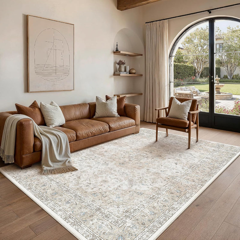 Rugs Living Room Vintage Machine Washable Non