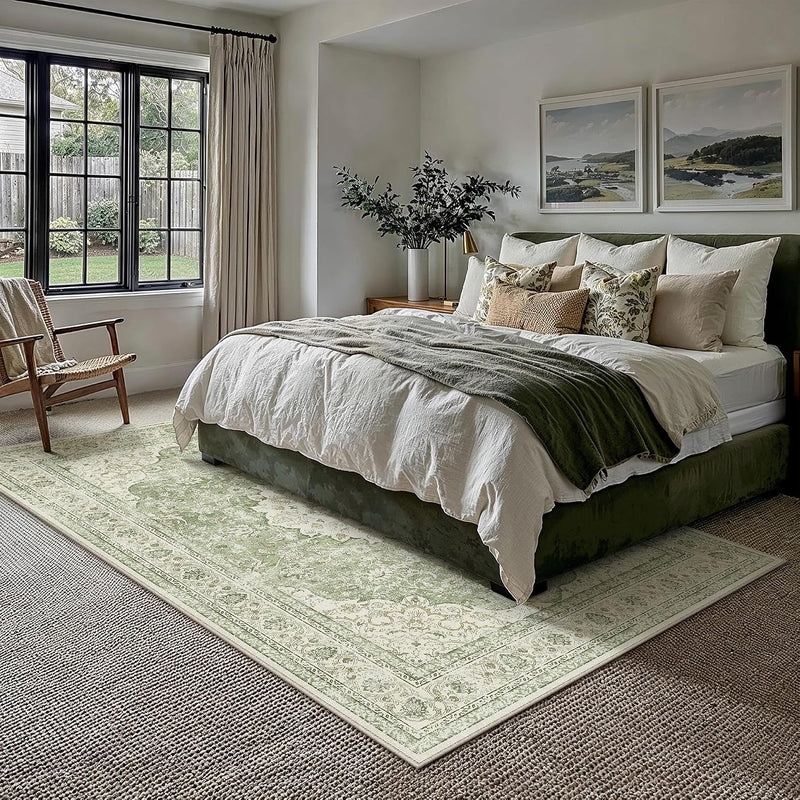 Rugs Living Room Vintage Machine Washable Non