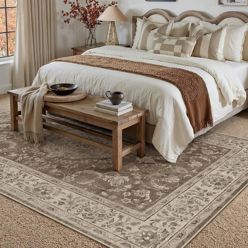 Rugs Living Room Vintage Machine Washable Non