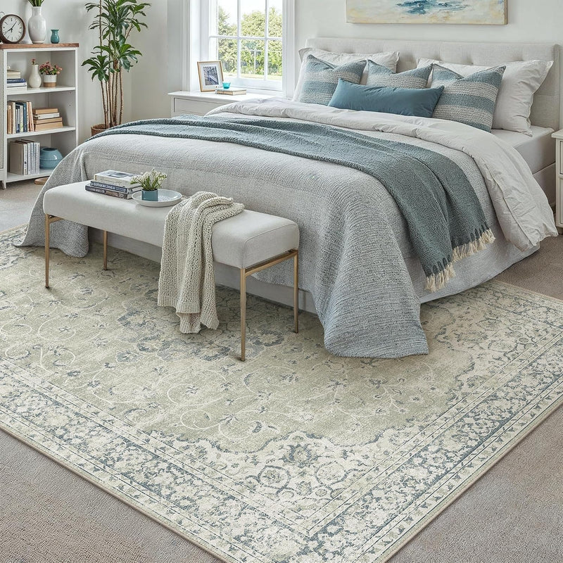 Rugs Living Room Vintage Machine Washable Non