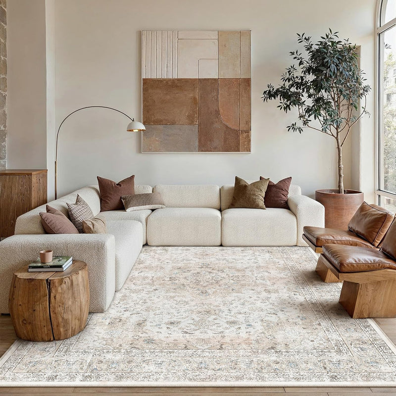 Rugs Living Room Vintage Machine Washable Non
