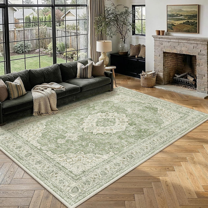 Rugs Living Room Vintage Machine Washable Non