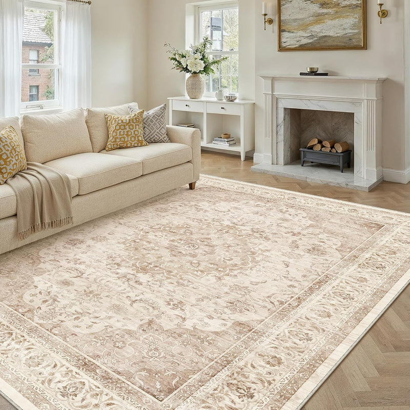 Rugs Living Room Vintage Machine Washable Non