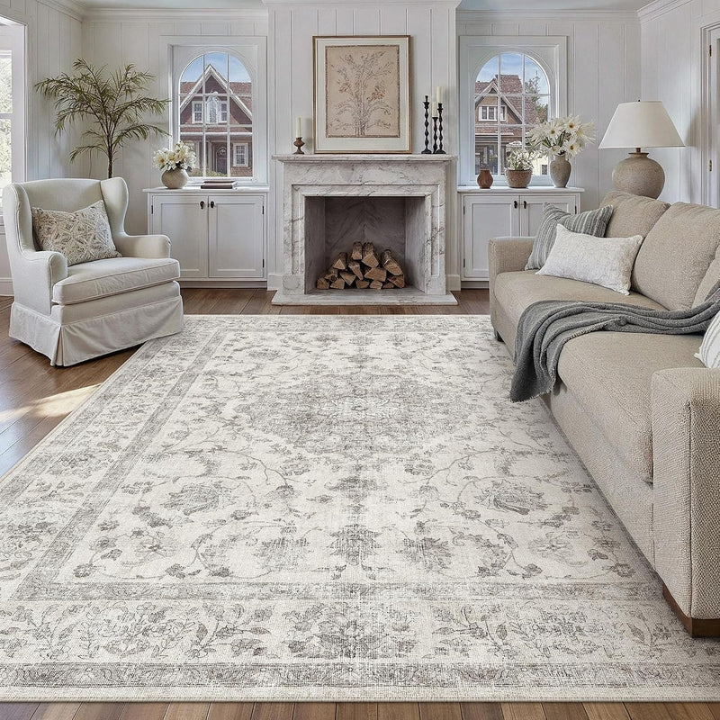 Rugs Living Room Vintage Machine Washable Non