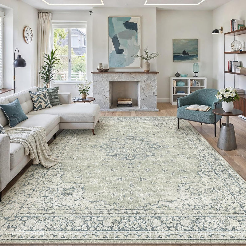 Rugs Living Room Vintage Machine Washable Non