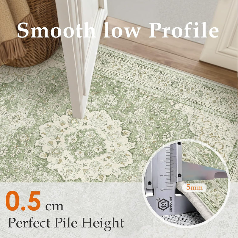 Rugs Living Room Vintage Machine Washable Non