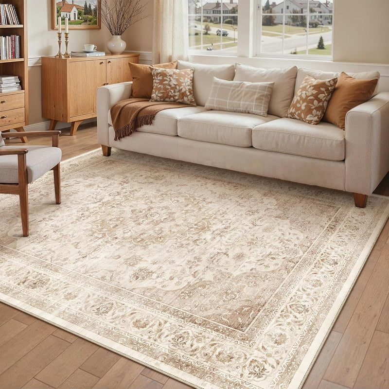 Rugs Living Room Vintage Machine Washable Non
