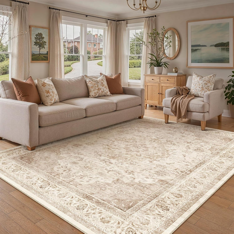 Rugs Living Room Vintage Machine Washable Non