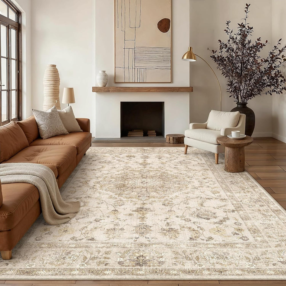 Rugs Living Room Vintage Machine Washable Non