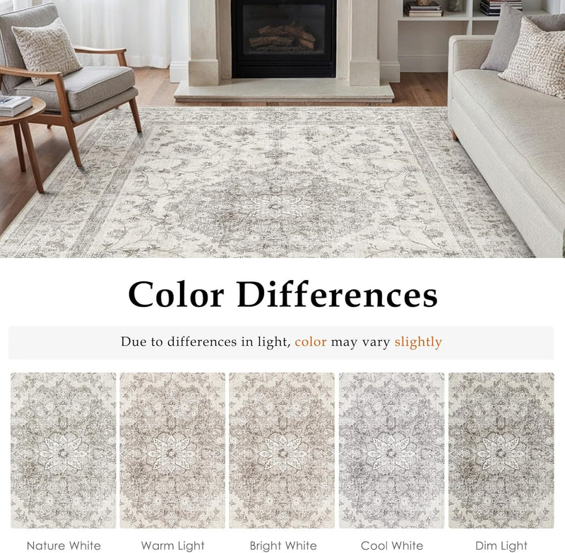 Rugs Living Room Vintage Machine Washable Non