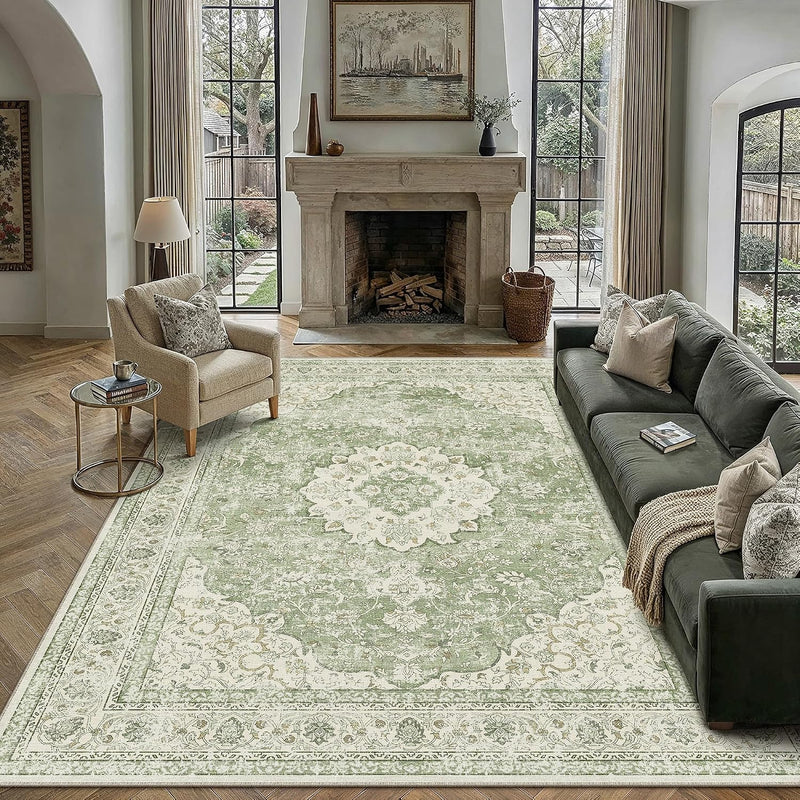 Rugs Living Room Vintage Machine Washable Non