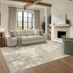 Rugs Living Room Washable Abstract Carpet Beigebrown