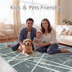 Rugs Living Room Washable Abstract Modern Area