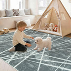 Rugs Living Room Washable Abstract Modern Area