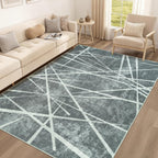 Rugs Living Room Washable Abstract Modern Area