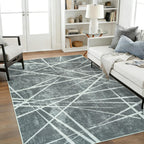 Rugs Living Room Washable Abstract Modern Area