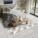 Rugs Living Room Washable Flower Area Rug