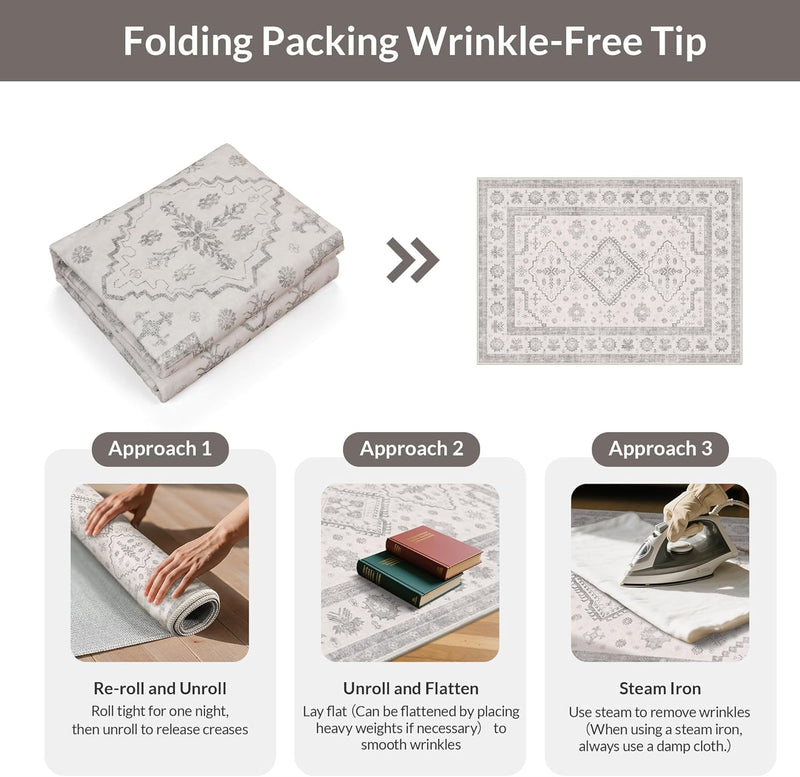 Washable Rug Non Slip Soft Living Room