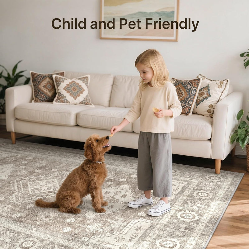 Washable Rug Non Slip Soft Living Room