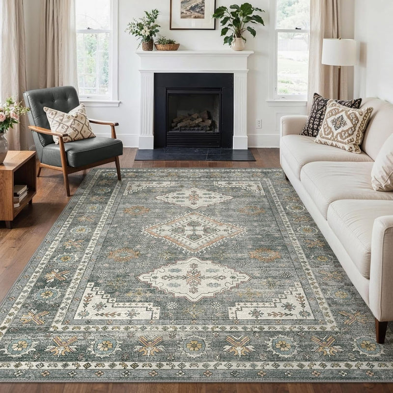 Washable Rug Non Slip Soft Living Room