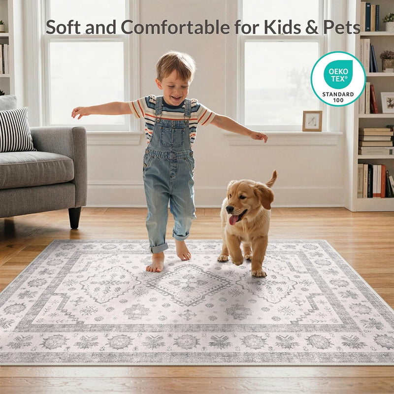 Washable Rug Non Slip Soft Living Room