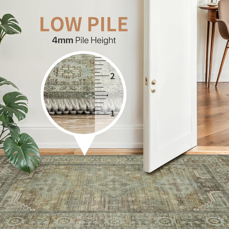 Washable Rug Non Slip Soft Living Room