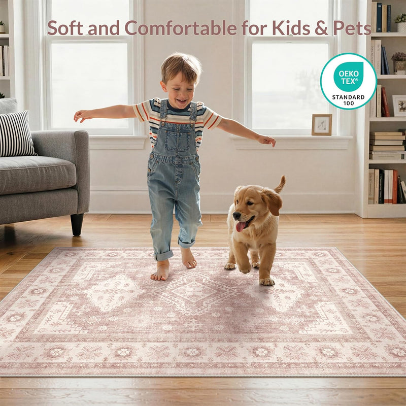 Washable Rug Non Slip Soft Living Room