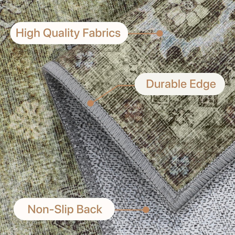 Washable Rug Non Slip Soft Living Room