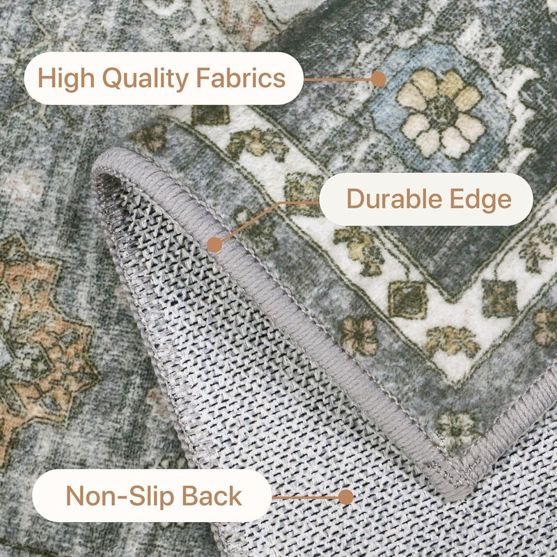 Washable Rug Non Slip Soft Living Room