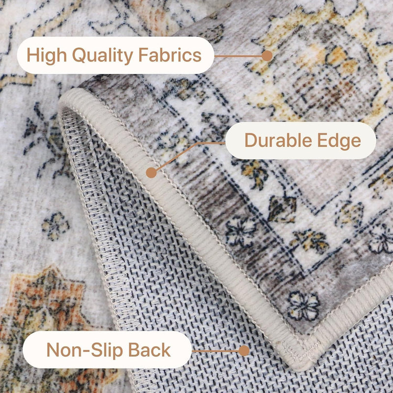 Washable Rug Non Slip Soft Living Room