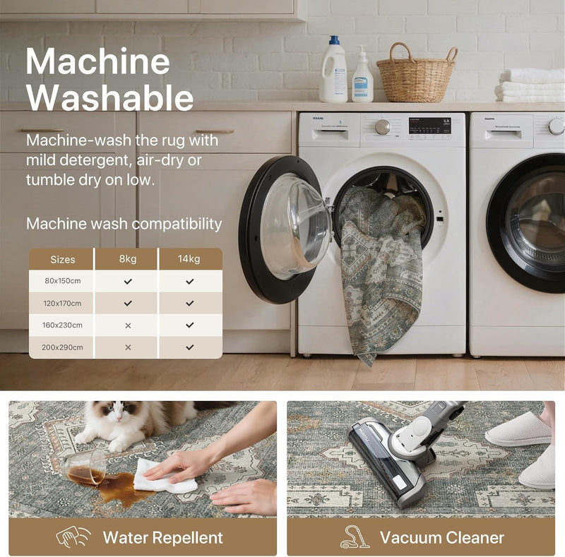 Washable Rug Non Slip Soft Living Room