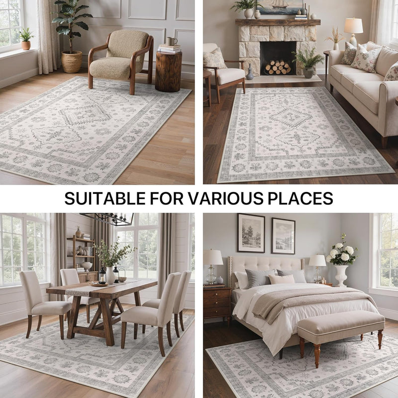 Washable Rug Non Slip Soft Living Room