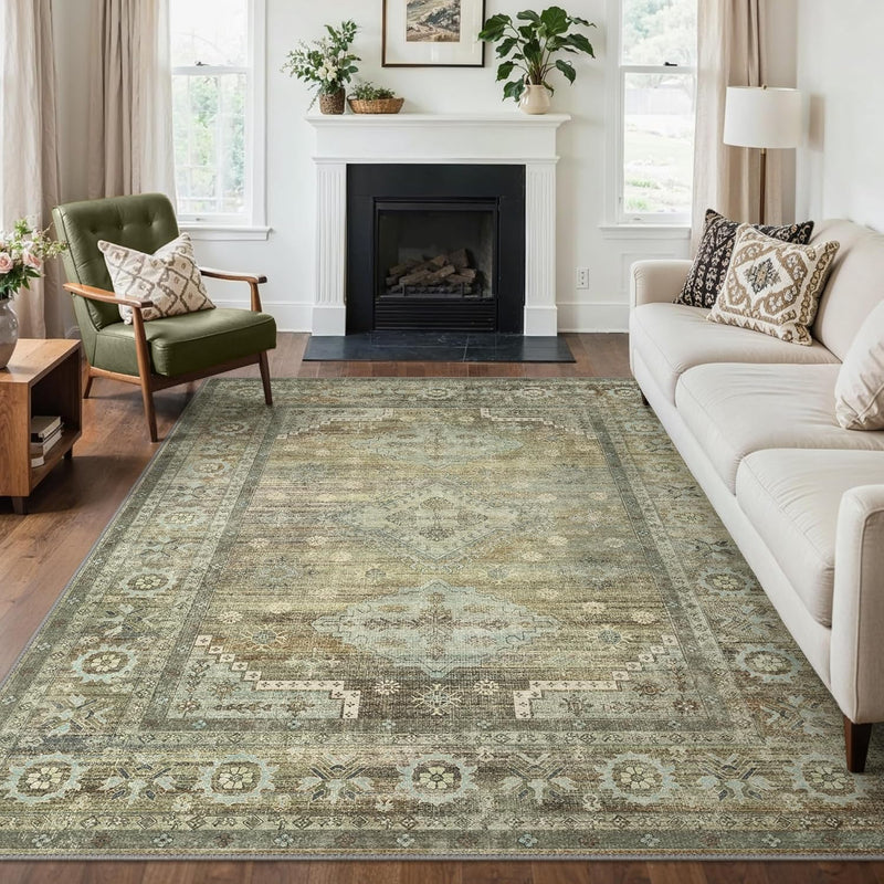 Washable Rug Non Slip Soft Living Room
