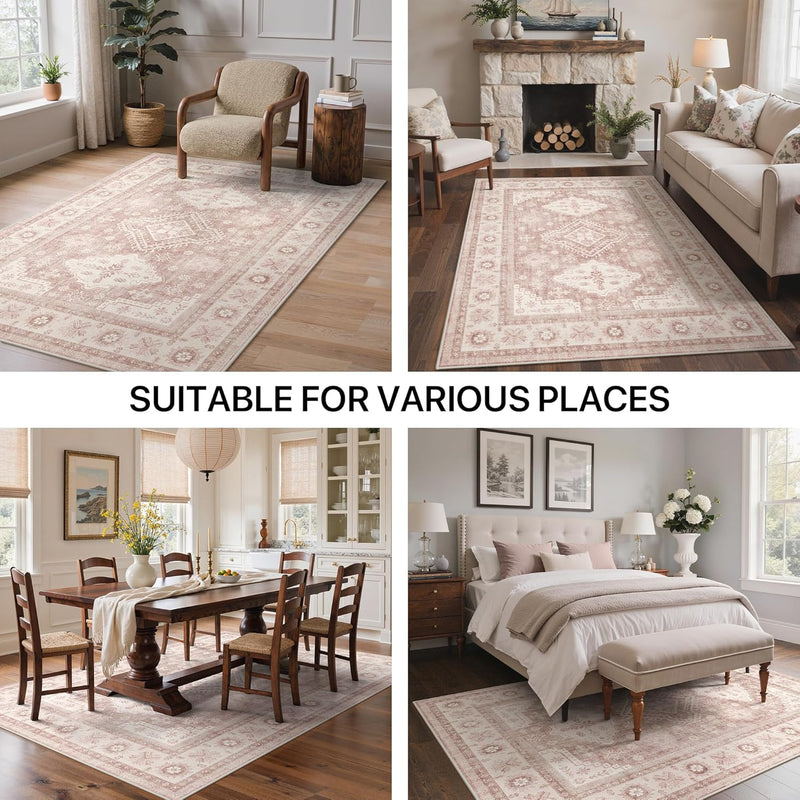 Washable Rug Non Slip Soft Living Room
