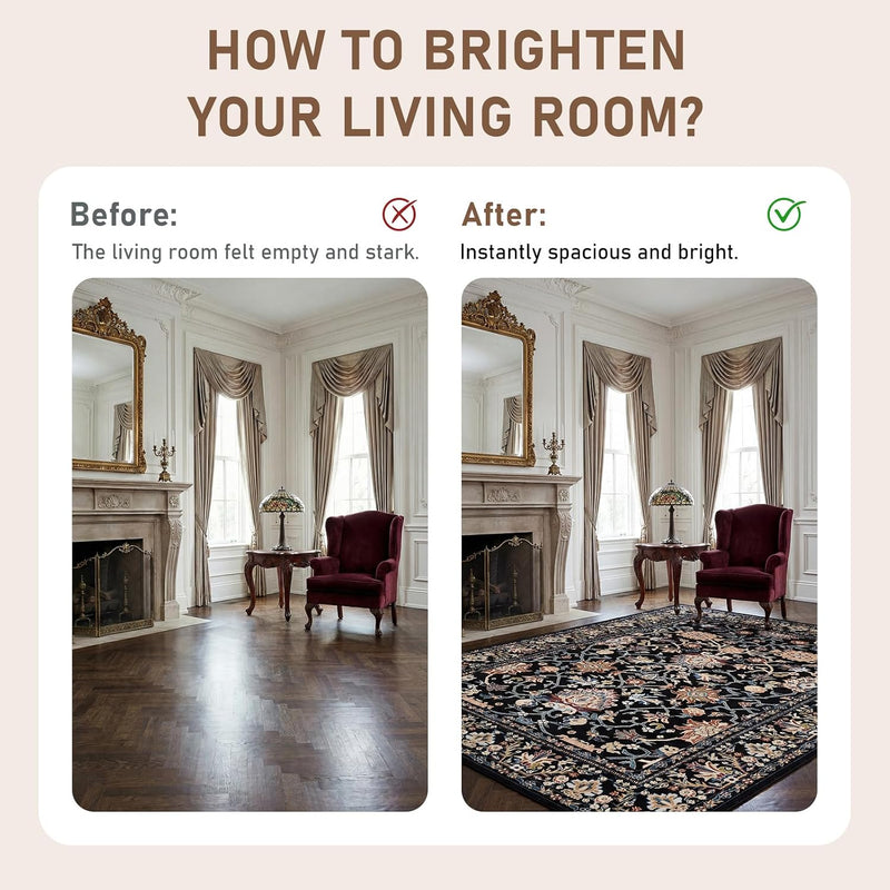 Rugs Living Room Washable Non Slip Area