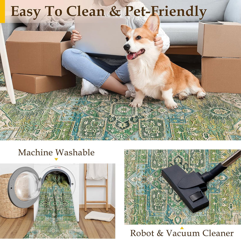Vintage Rugs Living Room Rug Washable Carpet