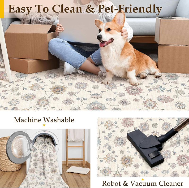 Vintage Rugs Living Room Rug Washable Carpet