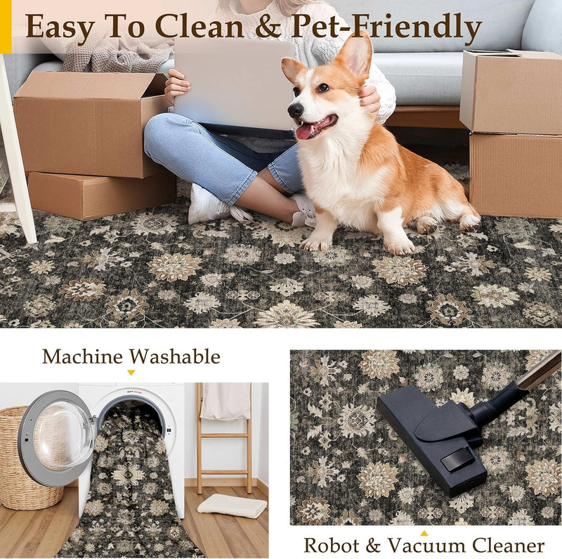 Vintage Rugs Living Room Rug Washable Carpet