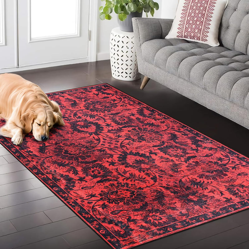 Rugs for Living Room Washable Rug Area Non-Slip Carpet