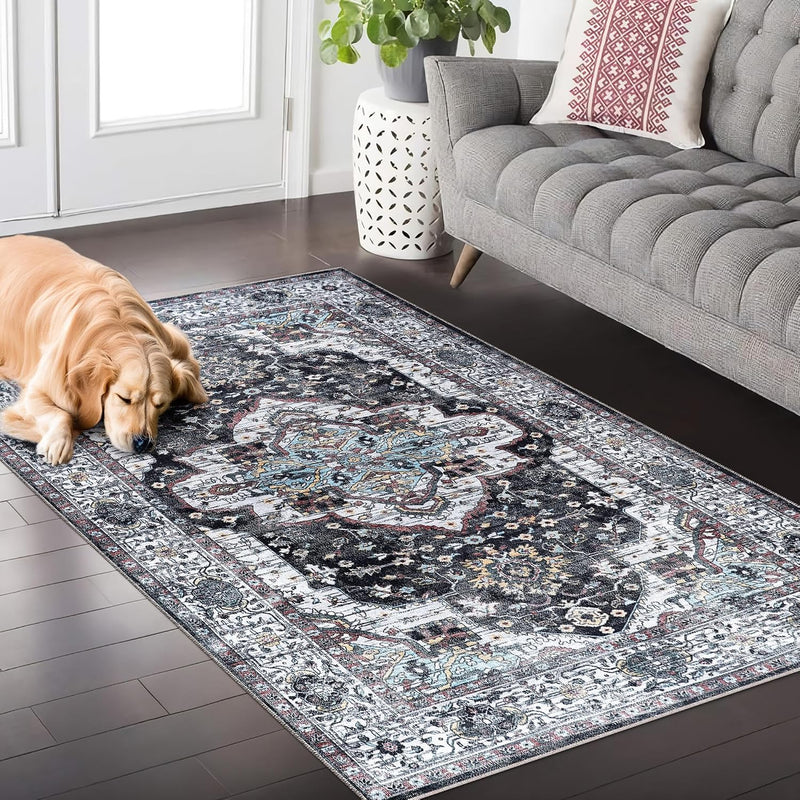 Rugs for Living Room Washable Rug Area Non-Slip Carpet