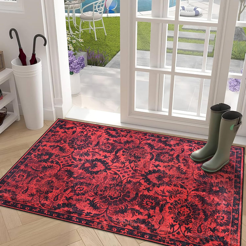 Rugs for Living Room Washable Rug Area Non-Slip Carpet
